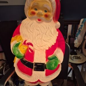 Classic Red Santa Holiday Figurine with Green Gloves